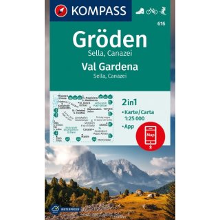 WK 616 Grden, Val Gardena 1:25.000