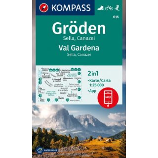 WK 616 Grden, Val Gardena 1:25.000