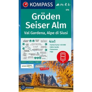 WK 076 Grden, Seiser Alm, Val Gardena, Alpe di Siusi 1:25.000