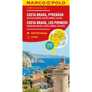 Spanien Pyrenen, Costa Brava 1:300 000