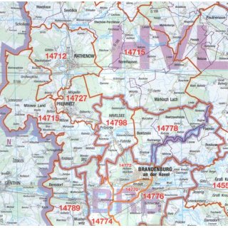 Brandenburg (PLZ-Karte) 1:250.000