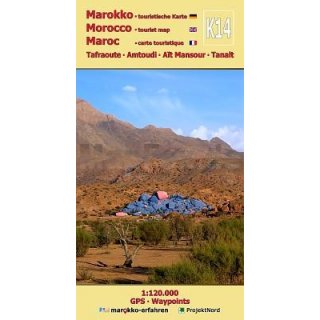 K 14 Tafraoute - Amtoudi - At Mansour - Tanalt 1:120.000