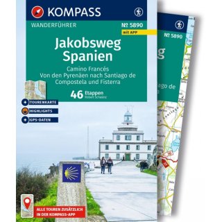 KOMPASS Wanderfhrer Jakobsweg Spanien, Camino Francs