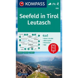 KOMPASS Wanderkarte 026 Seefeld in Tirol, Leutasch 1:25.000
