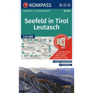 KOMPASS Wanderkarte 026 Seefeld in Tirol, Leutasch 1:25.000