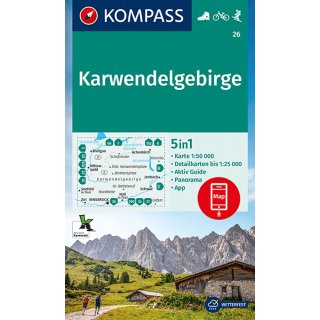 KOMPASS Wanderkarte 26 Karwendelgebirge 1:50.000