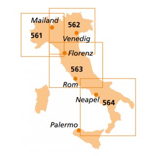 Toskana, Umbrien, San Marino, Marken, Latium, Abruzzen 1:400.000