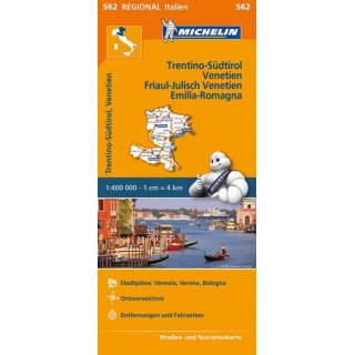 Trentino, Südtirol, Venetien 1:400.000
