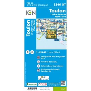 3346 OT Toulon, Le Gros Cerveau, Mont Faron 1:25.000