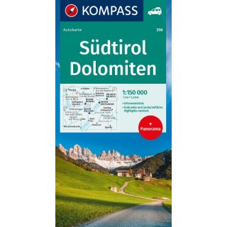 Sdtirol, Dolomiten KOMPASS Autokarte 356