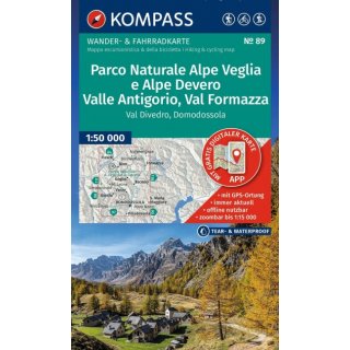 Wanderkarte 89 Parco Naturale Alpe Veglia