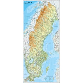 Schweden Wandkarte 1:1,6Mio