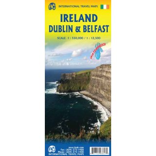 Ireland, Dublin & Belfast 1:550.000/1:12.500