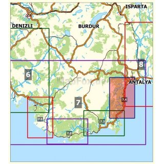 Lykische Kste 4 - Antalya - Lykischer Weg - Topographische Wanderkarte 1:75.000 Trkei (Blatt 7.4)