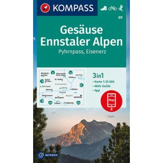 WK 69 Gesuse, Ennstaler Alpen, Pyhrnpass, Eisenerz 1:35.000