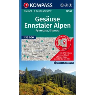 69 Ges�use, Ennstaler Alpen, Pyhrnpass, Eisenerz 1:35.000
