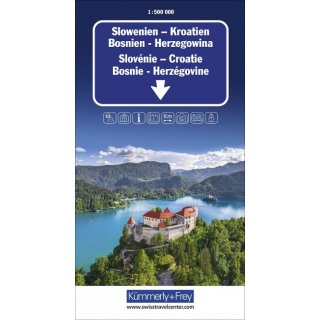 Slowenien - Kroatien - Bosnien-Herzegowina Strassenkarte
