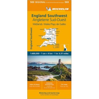 Wales, England S&uuml;d-West, Midlands 1:400.000