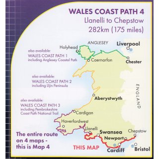 Wales Coast Path 4 - Llaneli to Cheptow 1:40.000