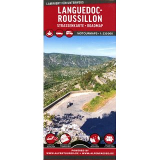 Languedoc-Roussillon Auto- und Motorradkarte 1:330.000