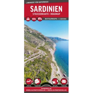 Sardinien Auto- und Motorradkarte 1:330.000