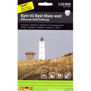 Kyst til Kyst Stien vest (Kste-zu-Kste-Weg, West) 1:25.000