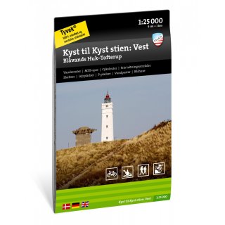 Kyst til Kyst Stien vest (Kste-zu-Kste-Weg, West) 1:25.000