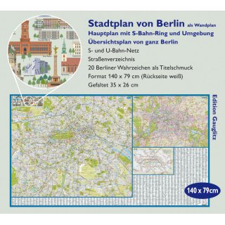 Stadtplan von Berlin als Wandplan