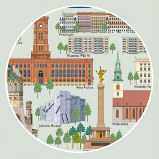 Stadtplan von Berlin als Wandplan plano