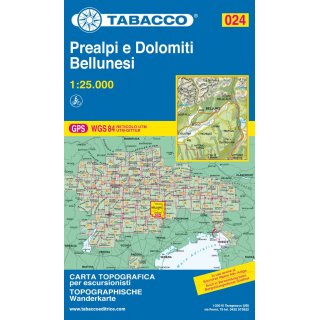 024 realpi e Dolomiti Bellunesi 1:25.000