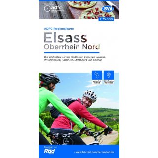ADFC-Regionalkarte Elsass Oberrhein Nord 1:75.000
