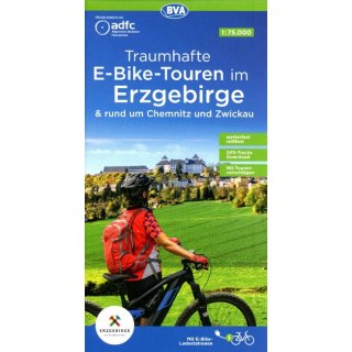 Erzgebirge 1:75.000, Traumhafte E-Bike-Touren im