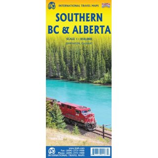 British Columbia, Southern & Alberta 1:900.000