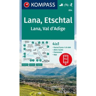 054 WK  Lana, Etschtal Lana, Val d Adige 1:25.000
