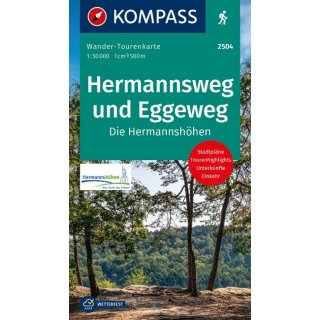 2504 Wander-Tourenkarte Hermannsweg und Eggeweg, Die Hermannshhen