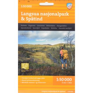 Langsua Nasjonalpark & Sp&aring;tind 1:50.000