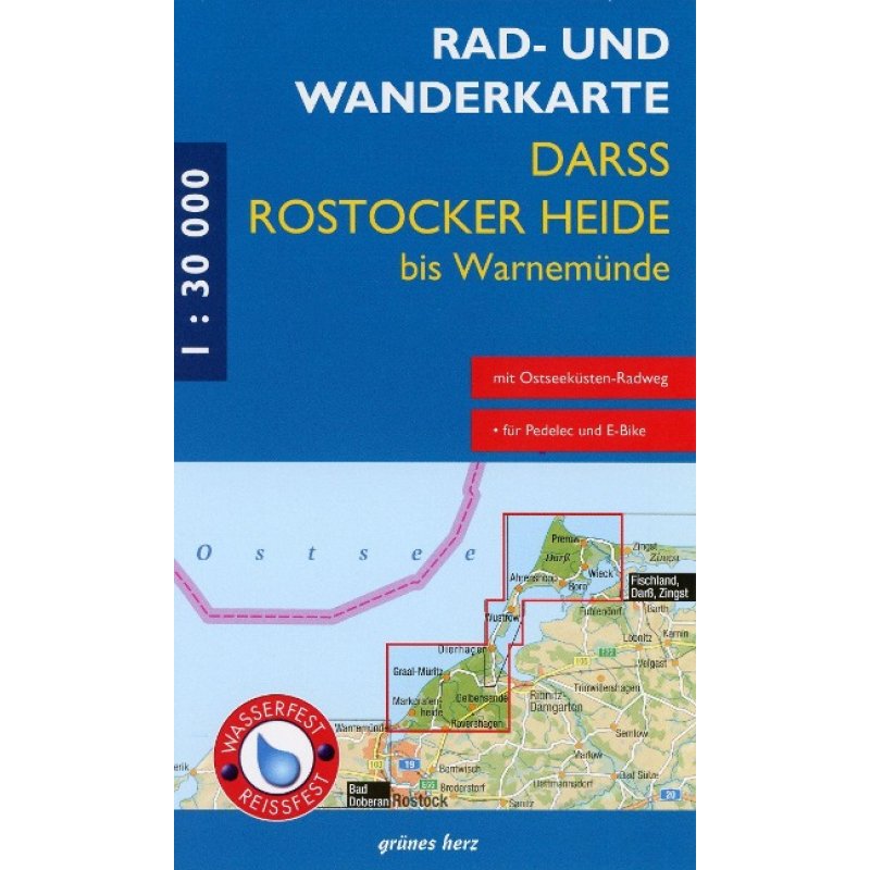 Darß Rostocker Heide bis Warnemünde 1 30 000 Rad und Wanderkarte