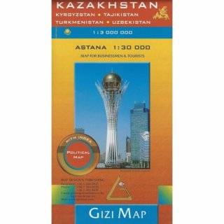 Kasachstan Straenkarte politische Karte