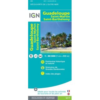 Guadeloupe, Saint-Martin, Saint-Barthélemy 1:80.000