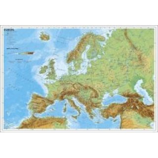 Europa, physisch Wandkarte Kleinformat