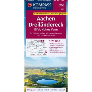 3324 Aachen, Dreilndereck, Eifel, Hohes Venn  1:70.000