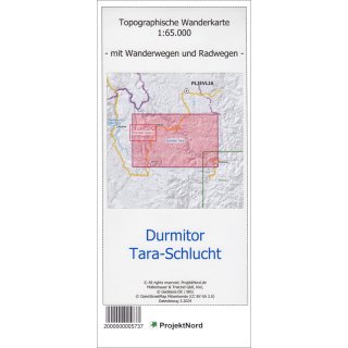 Durmitor, Tara-Schlucht 1:65.000