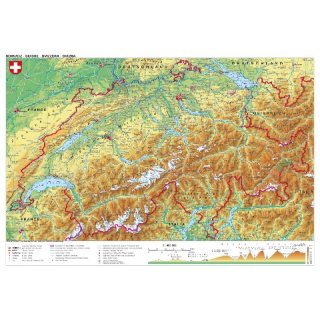 Schweiz physisch Wandkarte