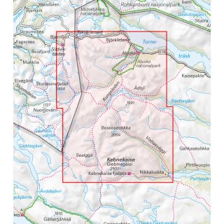 Kungsleden 1: Kebnekaise, Abisko och Riksgrnsen 1:50.000