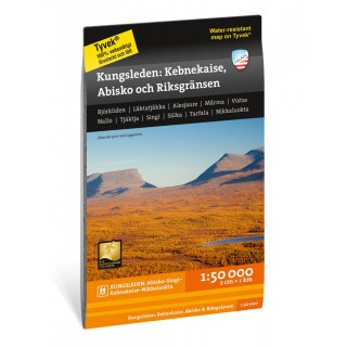 Kungsleden 1: Kebnekaise, Abisko och Riksgrnsen 1:50.000