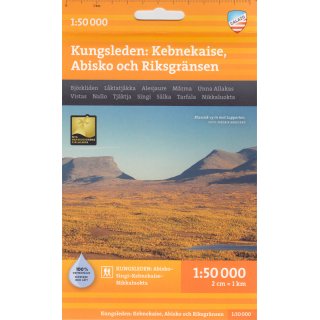 Kungsleden 1: Kebnekaise, Abisko och Riksgr&auml;nsen 1:50.000
