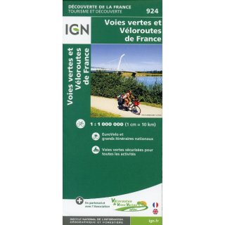 Voies Vertes et Vloroutes de France 1:1 000 000