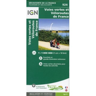 Voies Vertes et V&eacute;loroutes de France 1:1 000 000