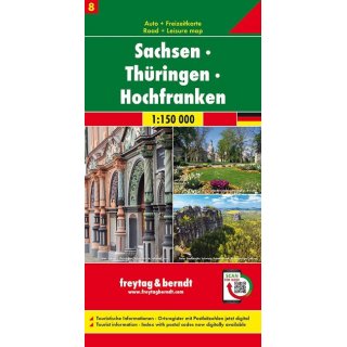 Sachsen - Th&uuml;ringen - Hochfranken, Autokarte 1:150.000
