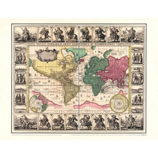 Historische WELTKARTE 1652 &ndash; Visscher
